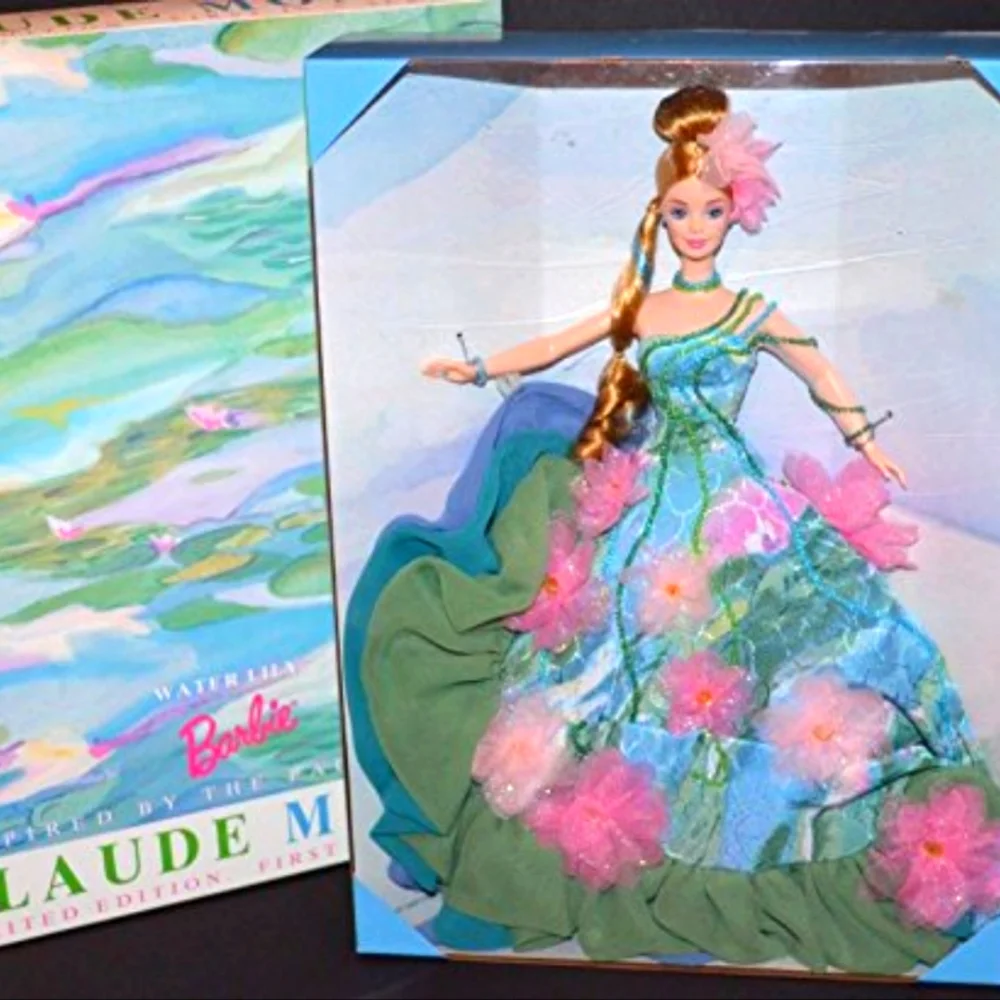 Recreation Of Barbie Claude Monet Water Lily Doll in Green and Pink Dress - Picture 5 of 7
